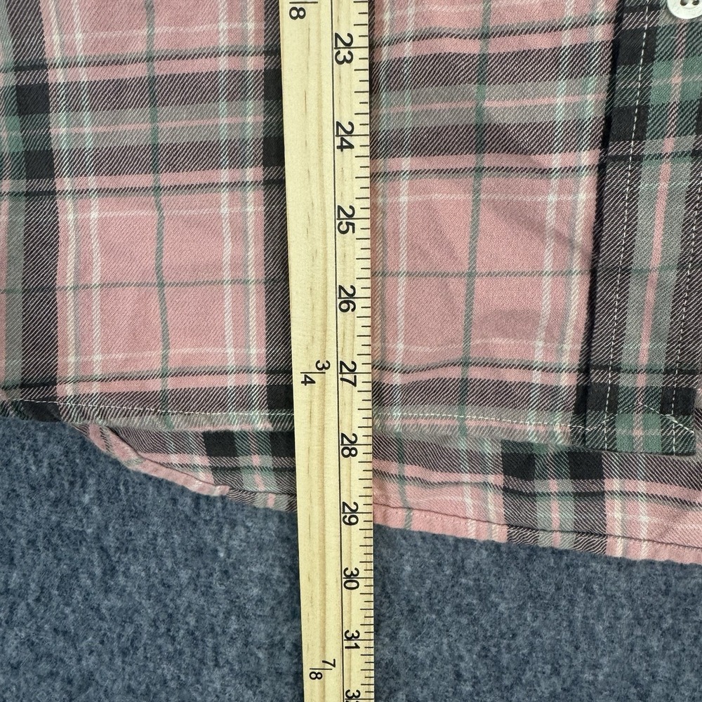 Lauren Jeans Co‎ Plaid Flannel Shirt Pink Black Button Up Cotton M - Picture 5 of 9